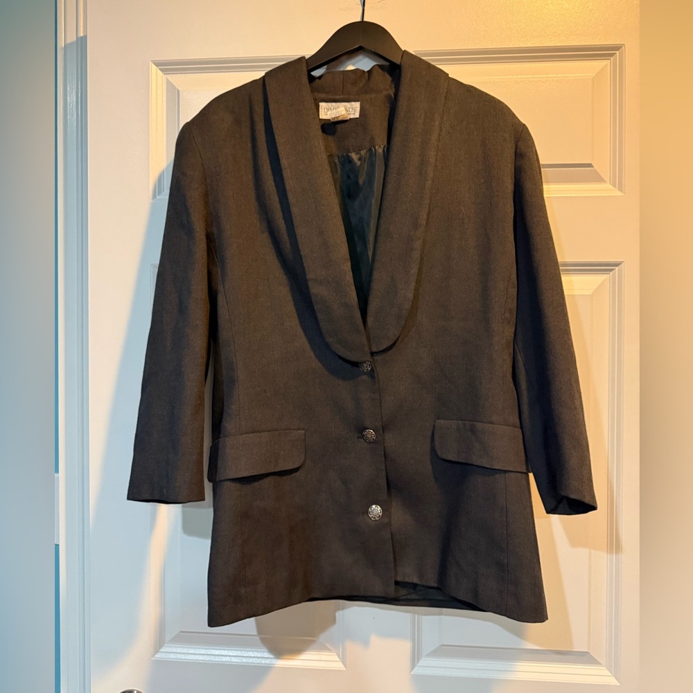 Dividends Vintage Elegant Grey Women's Blazer Size 10
